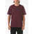 COACH Crew-Neck T-Shirt With Beads Embroidery Burgundy