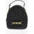 Moschino Love Quilted Faux Leather Mini Bag With Golden Details Black