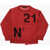 N°21 Kids Logo Embroidered Crew-Neck Sweater Red
