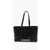 Moschino Love Textured Faux Leather Tote Bag With Embossed Logo Black