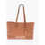 Moschino Love Golden Logo Faux Leather Tote Bag Brown