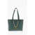 Moschino Love Faux Leather Quilted Tote Bag With Golden Details Green