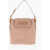 Moschino Love Golden Logo Faux Leather Shoulder Bag Beige