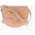 Moschino Love Faux Leather Shoulder Bag With Golden Heart Clamp Beige