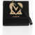 Moschino Love Golden Detail Textured Faux Leather Crossbody Bag Black