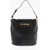 Moschino Love Textured Faux Leather Bucket Bag With Embossed Logo Black