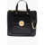 Moschino Love Faux Leather Maxi Monogram Handle Bag With Removable Ne Black