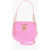 Moschino Love Faux Leather Crossbody Bag With Mini Golden Monogram Pink