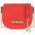 Moschino Love Chain Shoulder Strap Faux Leather Bag Red