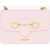Moschino Love Golden Clamp Faux Leather Shoulder Bag Pink