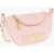 Moschino Love Quilted Faux Leather Shoulder Bag With Golden Chain Pink