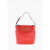 Moschino Love Textured Faux Leather Bucket Bag With Magnetic Closure Red