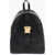 Moschino Love Logoes Shoulder Strap Faux Leaher Safety Backpack Black