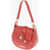 Moschino Love Faux Leather Crossbody Bag With Heart Shaped Charm Red