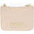 Moschino Love Quilted Faux Leather Shoulder Bag With Embossed Logo Beige
