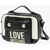 Moschino Love Golden Logo Two-Tone Faux Leather Crossbody Bag Black & White