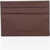 CORNELIANI Solid Color Leather Card Holder Brown