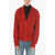 GCDS Braided Cable-Knit Cardigan With Embroidered Logo Red