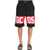 GCDS Bermuda Shorts With Logo Band BLACK