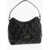 Moschino Love Embossed Hearts All Over Faux Leather Hobo Bag Black