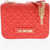 Moschino Love Quilted Faux Leather Shoulder Bag Red