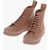 Superga L'autre Chose Rubberrised Fabric Combat Boots With Track Sol Pink