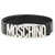 Moschino Logo Buckle Leather Belt FANTASIA NERO
