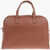 CORNELIANI Hammered Leather Bottalata Travel Bag Brown