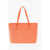 Moschino Love Faux Leather And Sponge Tote Bag With Embossed Logo Orange