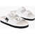 Moschino Love Leather Sandals With Double Buckle White