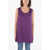 Woolrich Solid Color Maxi Top With Side Splits Violet