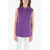 Woolrich Cotton Sleeveless Maxi Shirt With Double Breast Pockets Violet