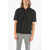 Neil Barrett Extrafine Jersey Music Bolt Half-Zip Polo T-Shirt With Logo Black