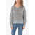 Woolrich Linen Blend Openwork V-Neck Sweater Gray