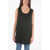 Woolrich Solid Color Maxi Top With Side Splits Black