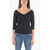 Woolrich Cashmere And Silk V-Neck Sweater With Two-Tone On The Back Blue