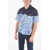 Neil Barrett Short-Sleeved Dancing In The Moonlight Camp Collar Shirt Blue