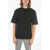 Neil Barrett Jersey Minimal T-Shirt With Stretchy-Nylon Sleeves Black
