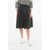 Woolrich Drawstring Waist Popeline Cotton Flared Skirt Black