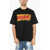 DSQUARED2 Crew Neck Waves Logo Slouch Fit T-Shirt Black