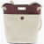 Chloe Linen And Calf Leather Key Small Bucket Bag Burgundy