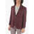 CORNELIANI Half-Lined Academy Soft Blazer With Houndstooth Pattern Burgundy