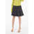 Bottega Veneta Denim Pleated Designed Mini Skirt With Side Zipped Closure Blue