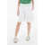 Bottega Veneta Logoed Sanded Cotton Shorts Wih Elastic Waist White