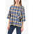 Woolrich Plaid Checked Oversized T-Shirt With Maxi Monogram Patch Multicolor