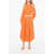 Stella McCartney Elastic Belt Cold Shoulder Maxi Dress Orange