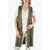 Salvatore Santoro Suede Open Front Maxi Vest With Split On The Back Green