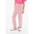 KhrisJoy High-Waisted Velour Joggers With Logo Print Pink