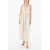 Maison Margiela Mm1 Sleeveless Silk Dress With Chiffon Embroidered Bodice An White