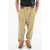 Palm Angels Contrasting Band Cotton Pants With Drawstring Beige